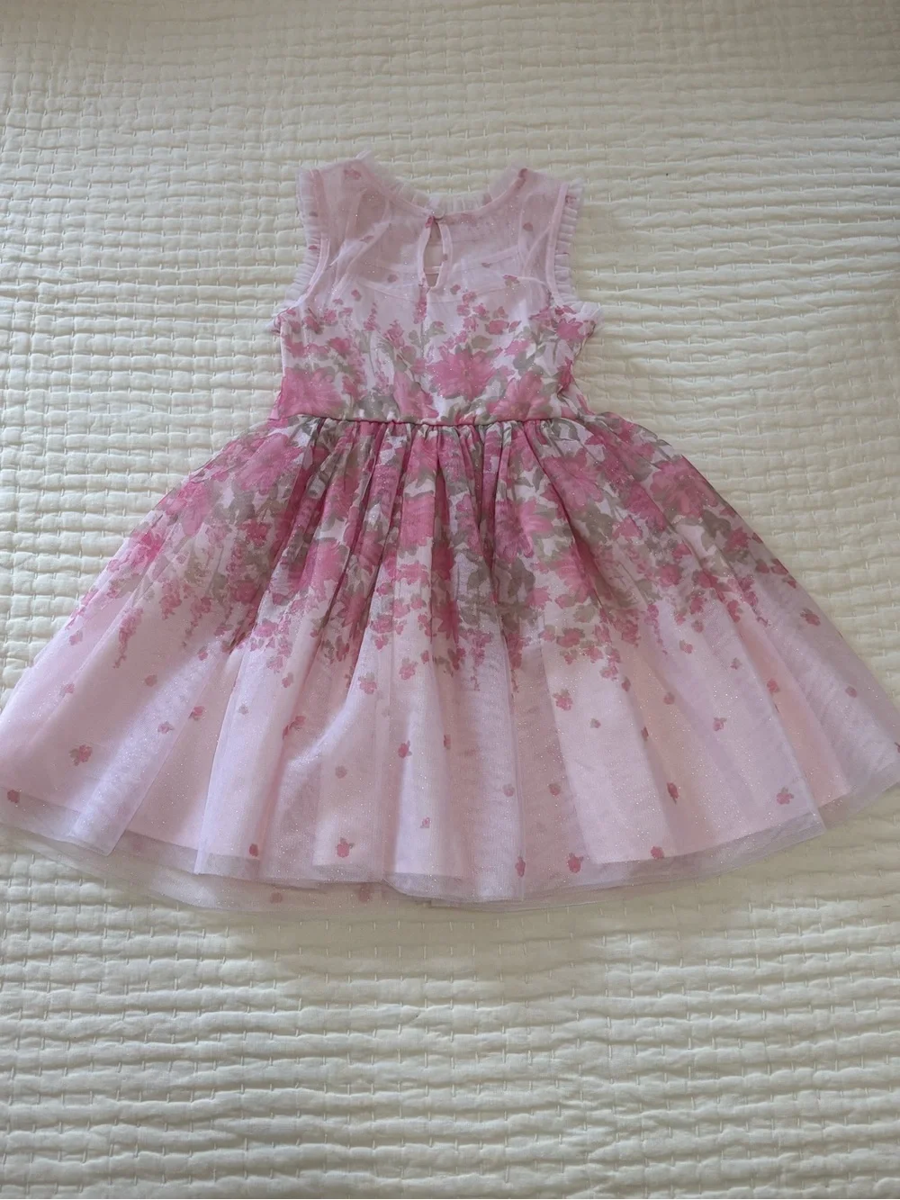 Zenzi Pink Floral Tulle Dress for Girls